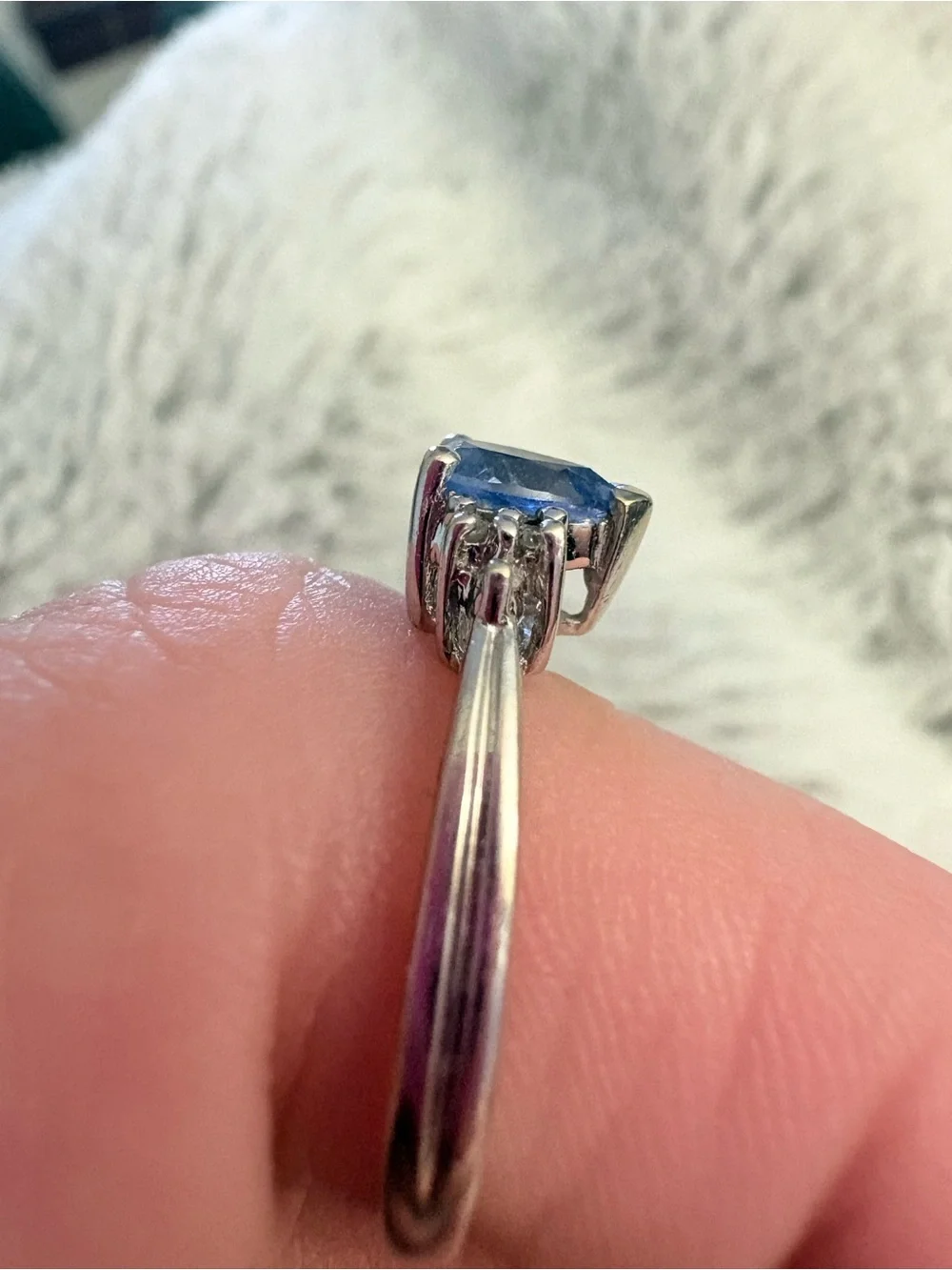 14k White Gold Samuel Aaron Tanzanite Ring